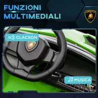 HOMCOM Macchina Elettrica per Bambini Lamborghini Veneno 12V con Telecomando, Età 3-6 Anni, Verde(m-6)