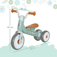 AIYAPLAY Bicicleta sem Pedais para Crianças dos 12 aos 36 Meses Bicicleta de Equilíbrio com Guiadores com Rotação Limitada a 60° 69x40x49 cm Verde(m-3)
