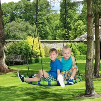 Outsunny Baloiço Infantil Ninho com Altura Ajustável para Crianças de 3-8 Anos Carga 150 kg para Exterior Ø100x120-180 cm Azul(m-11)