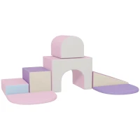 HOMCOM 7PCS Module motricité bébé parcours motricité bébé en mousse EPE pour enfants d'âge préscolaire, multicolore(m-1)
