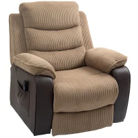 HOMCOM Poltrona Relax Reclinável Elétrica Levanta Pessoas com Comando, Porta USB e Bolsos Laterais Castanho(m-11)