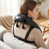 HOMCOM Cordless Neck Massager with Heat, Deep Tissue 4D Shiatsu Neck and Shoulder Massager for Car Home, Gifts for Men Women(m-8)