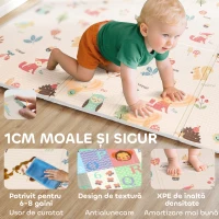 AIYAPLAY Covor pentru Copii 0-3 Ani cu Numere și Litere și Suprafață Impermeabilă, din XPE, Multicolor, 180x150x1 cm(m-6)