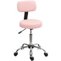 HOMCOM 360° Swivel Seat Salon Stool - Pink(m-1)