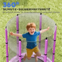 AIYAPLAY Kindertrampolin mit Sicherheitsnetz, für den Innen- und Außenbereich, 3-6 Jahre, Violett(m-7)