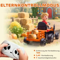 AIYAPLAY Elektrische Kindertractor, Zittractor met Afstandsbediening, Zachte Start, voor kinderen van 3-8 jaar, Oranje(m-6)