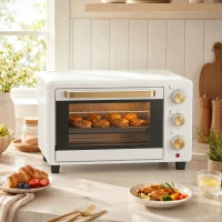 HOMCOM 21L Mini Countertop Oven, 100°C-230°C Adjustable Temperature, White(m-8)