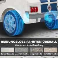 AIYAPLAY 12V Kinderauto met Afstandsbediening, 2 Motoren, Claxon, LED Verlichting en Muziek, Wit(m-8)