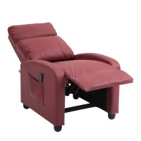 HOMCOM Poltrona de Massagem Reclinável com 2 Zonas de Massagem 8 Programas e 5 Níveis de Intensidade 68x88x98 cm Borgonha(m-11)