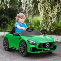 AIYAPLAY Carro Elétrico para Crianças Carro Mercedes-Benz AMG GTR com Bateria 12V Faróis  Buzina e Música 108x67x46 cm Verde(m-10)