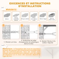 PawHut Étagères murales pour chat ensemble de meubles muraux 6 pièces hamac à bulles en acrylique niche hamac échelle beige(m-8)