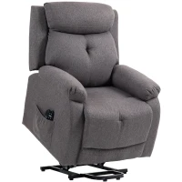 HOMCOM Fauteuil releveur électrique massant et chauffé, fauteuil inclinable, ports USB, repose-pied, 86x94x105cm, gris(m-1)