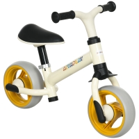 AIYAPLAY Bicicleta de Equilibrio Infantil +18 Meses con Asiento Ajustable en Altura Carga 25 kg 66,5x34x47 cm Blanco y Naranja