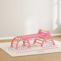 AIYAPLAY Indoor klimrek, 5-in-1 opvouwbare klimdriehoek met glijbaan, klimboog(m-3)