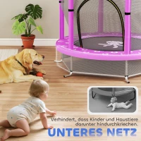 AIYAPLAY Kindertrampolin mit Sicherheitsnetz, für den Innen- und Außenbereich, 3-6 Jahre, Violett(m-8)