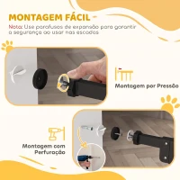 PawHut Barreira de Segurança para Cães 74-100 cm com Extensões, Montagem por Pressão e Duplo Bloqueio, Preto(m-7)