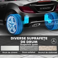 AIYAPLAY Mașină Electrică pentru Copii cu Licență Mercedes SLC 300, Telecomandă, din PP și Metal, 107x62.5x44 cm, Neagră(m-7)