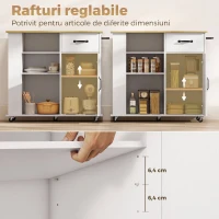 HOMCOM Cărucior mobil multifuncțional pentru depozitare(m-5)