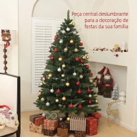 HOMCOM Árvore de Natal Artificial 180 cm com 1050 Ramos e Base de Aço Dobrável, Montagem Rápida, para Interior, Verde(m-4)