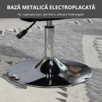 HOMCOM Fotoliu rotativ, fotoliu de birou reglabil pe înălțime, material textil de in, metal, 60 x 60 x 79-91 cm, Negru(m-4)