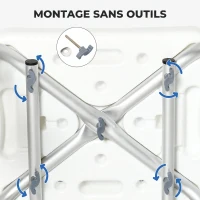 HOMCOM Tabouret de douche chaise de douche ergonomique hauteur réglable pieds antidérapants 56,5 x 53,5 x 87 cm blanc et bleu(m-6)