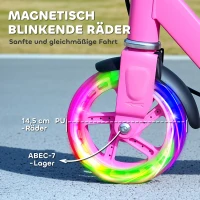 AIYAPLAY Kinderroller, Doppelte Bremsen, Metallrahmen, Fußstütze, faltbar, 3-8 Jahre, Rosa(m-5)