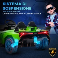 HOMCOM Macchina Elettrica per Bambini Lamborghini Veneno 12V con Telecomando, Età 3-6 Anni, Verde(m-7)