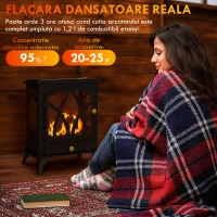 HOMCOM Șemineu pe Bioetanol de Podea cu Rezervor de 1.2L și Acoperire 25㎡, 45x28x54cm, Negru(m-15)