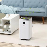 HOMCOM 10L/Day Dehumidifier with 2.5L Water Tank, Digital Display, Intelligent & Sleep Mode, 24H Timer, Laundry Clothes Drying, for Home and Large Room Basement(m-11)