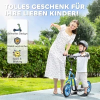 AIYAPLAY Kinderroller met verstelbaar stuur, grote wielen, parkeerstandaard, handrem, voor kinderen van 5-12 jaar, Blauw(m-7)
