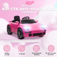 AIYAPLAY Licensed RUF CTR 2017-Yellowbird Electric Car for Kids, with Remote Control, Soft Start, MP3 Player, LED Lights, Pink(m-4)