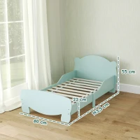 AIYAPLAY Lettino per Bambini con Testiera e Pediera a Orso e 2 Sponde Laterali, in Legno, 143.5x80x55 cm, Verde(m-3)