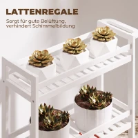 HOMCOM Servierwagen, 3 Etagen, Lamellenböden, Herausfallschutz, Bambus, 55 x 20 x 75 cm(m-5)