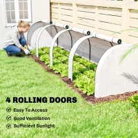 Outsunny 395  x 100 cm Low Tunnel Greenhouse - White(m-6)