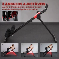 SPORTNOW Máquina de Abdominais Dobrável com Monitor LCD para Treino de Corpo Inteiro em Casa Vermelho e Preto(m-4)
