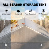 Outsunny 2.2 x 1.6 m Outdoor Storage Tent, with Accessories - Light Grey(m-4)