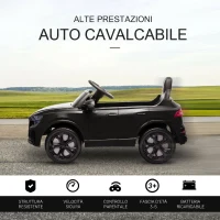 HOMCOM Macchina Elettrica per Bambini 3-5 Anni 6V Audi RS Q8 Autentica, 1.5-3km/h, con Telecomando e Musica, Nero(m-4)