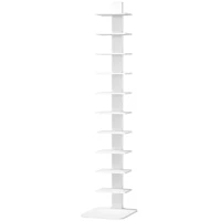 HOMCOM Turmregal 11 Ablagen, hohes schmales platzsparendes Regal, Weiß(m-1)