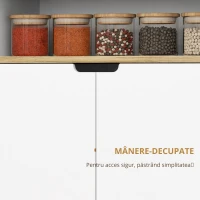 HOMCOM Cărucior de bucătărie rulant cu spațiu de depozitare, dulap, rafturi reglabile, pentru bucătărie, sufragerie, sufragerie, Alb(m-5)