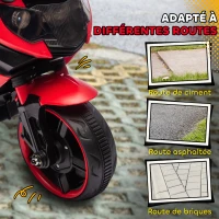 AIYAPLAY Moto électrique enfants 6 V, voiture électrique enfants avec roues d'entraînement, effets lumineux et sonores, rouge(m-6)