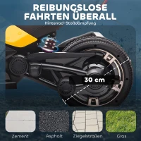 AIYAPLAY Elektrisches Kinderfahrzeug, Reverse-Dreirad-Design, Batteriebetrieb, MP3-Player, Hupe, 2 Geschwindigkeiten, LED-Lichter, 3-8 Jahre, Gelb(m-6)