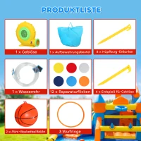 AIYAPLAY 8-in-1 Hüpfburg mit Gebläse Rutsche Planschbecken Trampolin Kletterwand für Indoor Outdoor 350x325x210cm Mehrfarbig(m-8)