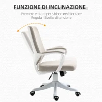 Vinsetto Sedia da Ufficio Ergonomica con Altezza Regolabile e Funzione Dondolo, 62x69x92-100cm, Beige(m-5)