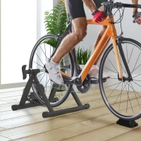 HOMCOM Home Trainer pour vélo Support entraînement vélo VTT Trainer magnétique Pliable 5 Niveaux de résistance réglable Noir(m-2)