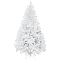 HOMCOM Albero di Natale Bianco con 550 Rami in PVC per Uso Interno, Ø102  x 180cm(m-1)