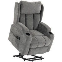 HOMCOM Power Lift Recliner Chair with Vibration Massage and Heat, Chenille Riser and Recliner Armchair for Elderly, Grey(m-1)