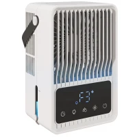 HOMCOM Portable Air Conditioner, 4-in-1 Mini Air Cooler with 3 Wind Speed, 2 Mist Mode, 7 Colour RGB Light, Black and White(m-1)