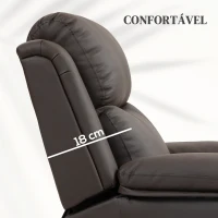 HOMCOM Poltrona Relax Levanta Pessoas com Controle Remoto Reclinação Elétrica de 160° Apoio para os Pés 76x90x105 cm Castanho Escuro(m-5)