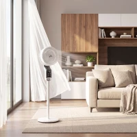 HOMCOM 20 dB Silent Standing Fan, 41in Pedestal Fan with Remote, Oscillating, 8 Speeds, Adjustable Height, 12H Timer(m-10)