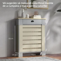 HOMCOM Acoperiș pentru Calorifer din MDF cu Sertar, 78x19x95.5 cm, Gri(m-7)